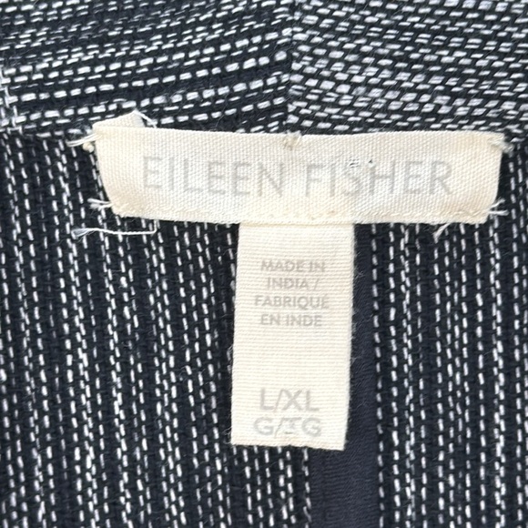 Eileen Fisher -women’s organic cotton grey/black Shawl  collar jacket size L /XL - Picture 5 of 7